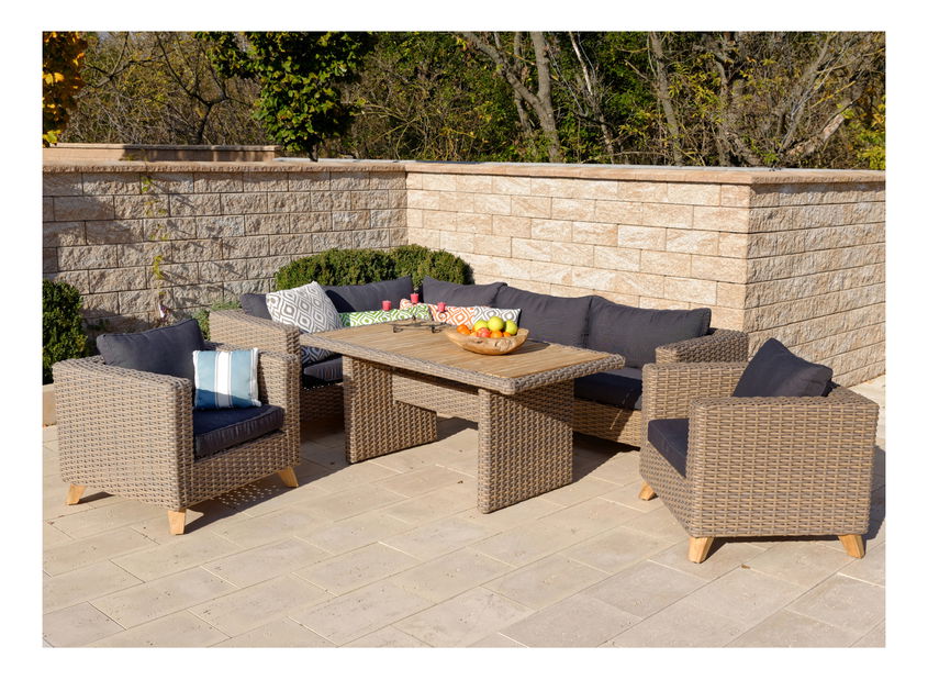 Záhradná zostava Exterio Comote (hliník + umelý ratan) (P)