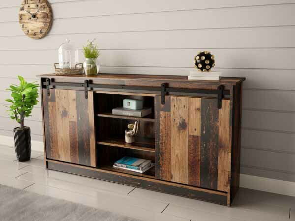 Komoda Golda (tamno drvo + crna)