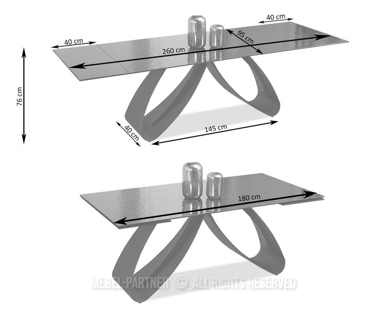 Masă de sufragerie Prego (antracit + negru)