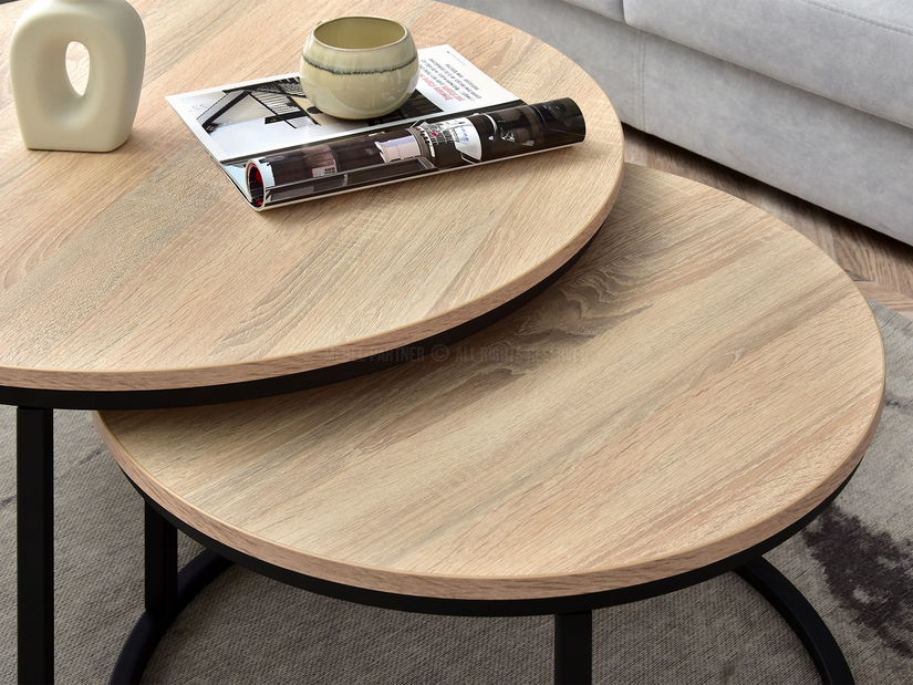 Set 2 măsuțe cafea Novedosa (negru)