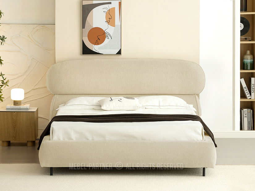 Pat matrimonial 160 cm Asesora 160 (bej + negru)