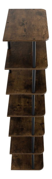 Regál Explotarla (tmavé drevo + čierna) 