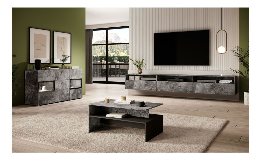 Konferenčný stolík Barly Typ 99 (schiefer + čierna)