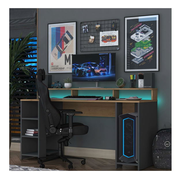 PC stolek Sikine 5 (ořech + antracit)