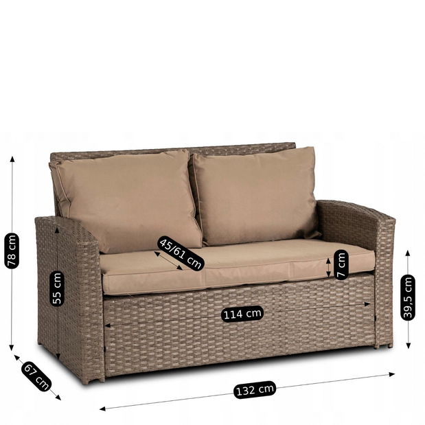 Zahradní set Fastos (béžová) (pro 6 osob)