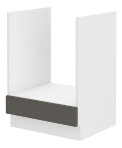 Dolní kuchyňská skříňka na rúru Lavera 60 D GAZ BB (bílá + lesk šedý)