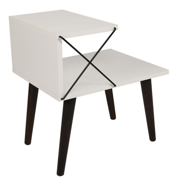 Noční stolek Crossline (bílá)