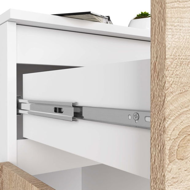 Komoda Kaveri (bílá + dub sonoma)