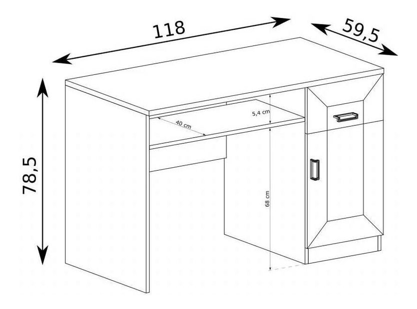 PC stolek Titanus 19 (dub lefkas)