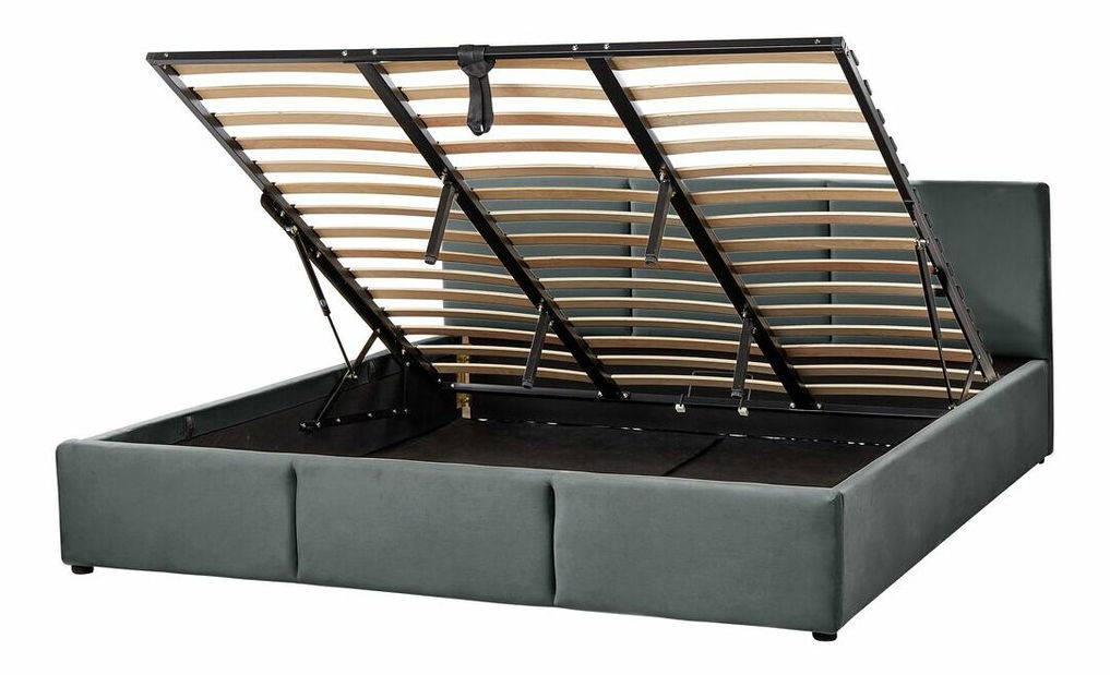 Manželská postel 180 cm Belize (tmavě šedá) (s roštem) (s úl. prostorem)