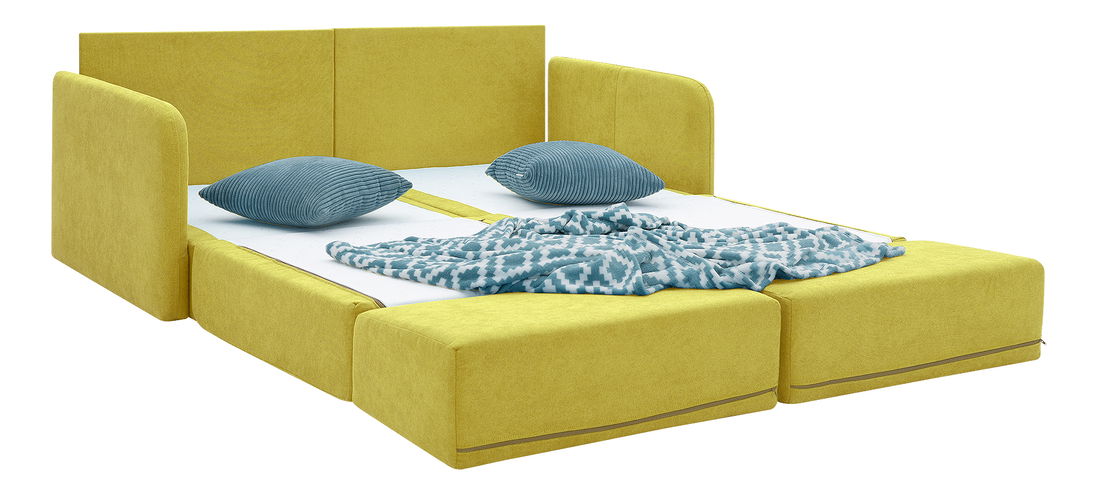 Rozkládací pohovka Borta (hořčičná)