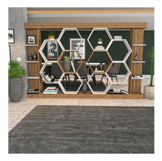 Regál Salix (bílá + ořech)