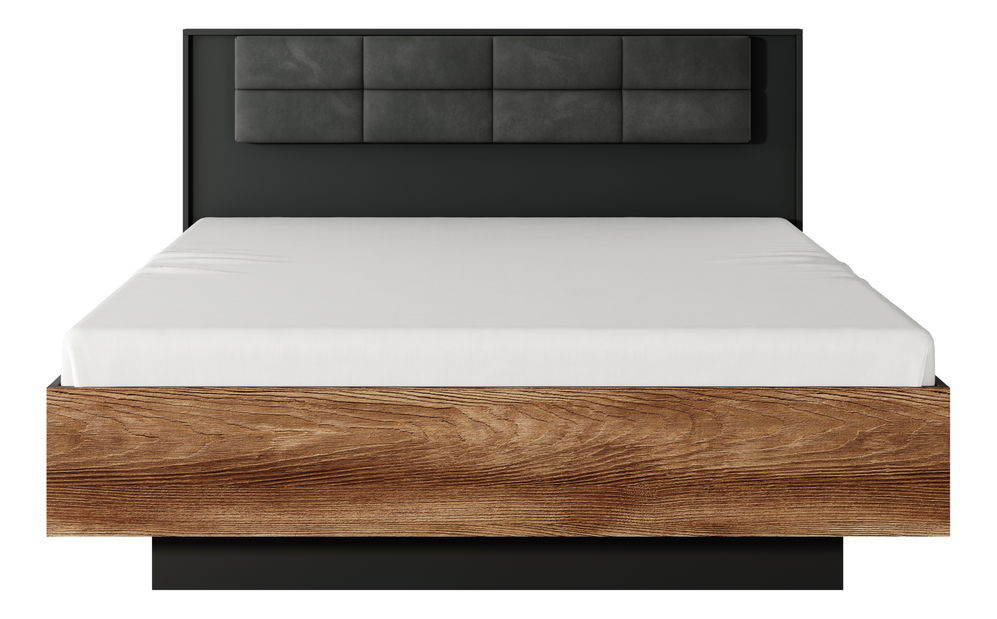 Manželská postel 160 cm Milty (dub baltic + černá)