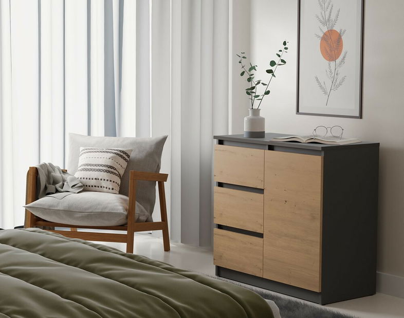 Komoda Musecalo 12 (antracit + dub artisan)