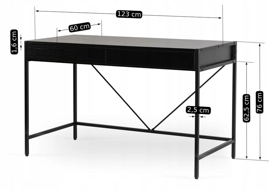Psací stolek Azisa (černá)