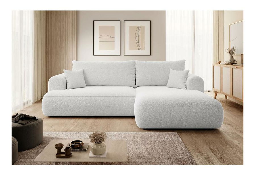 Rohová sedací souprava Olivo I (P) (světle šedá + černá)