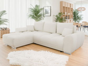 Rohová sedací souprava Bordie L (bílá)