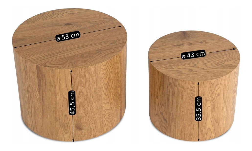 Set 2 ks konferenčních stolků Liloo (dub)