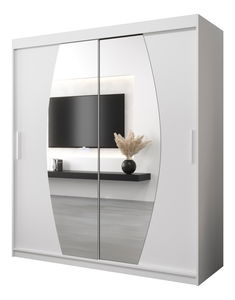 Šatní skříň 180 cm Eclipse (bílá matná + bílá matná)