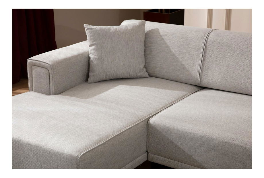 Rohová sedačka Horazotta (L) (ecru + černá)