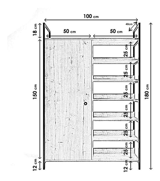 Šatní skříň Riri (Dub)