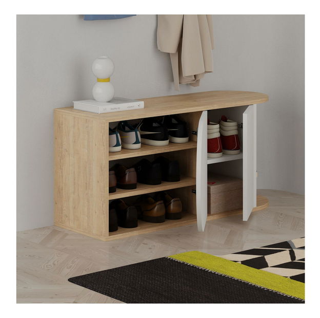 Botník (skříňka na boty) Lisane (dub + bílá)