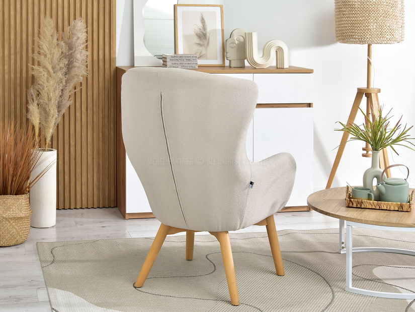 Křeslo Léto (béžová + buk)