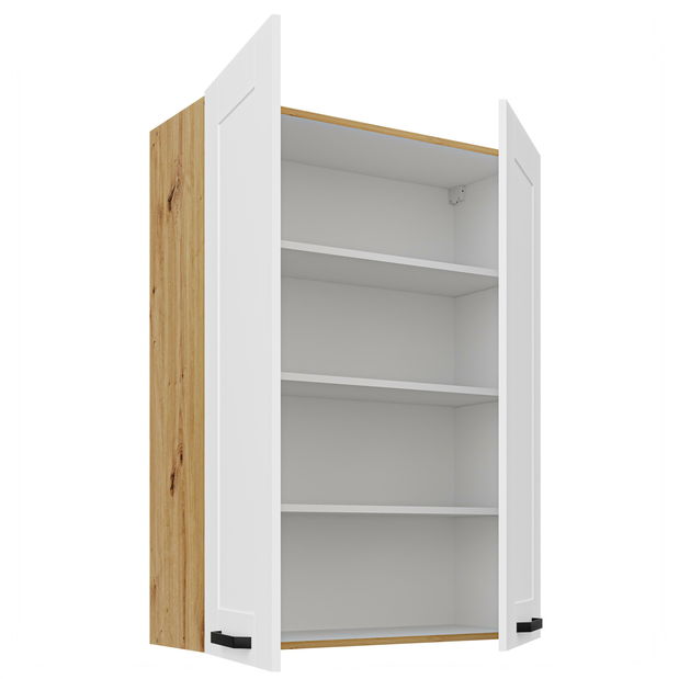 Horní kuchyňská skříňka Lucid 80 G-108 2F (korpus: dub artisan + front: mdf bílá)