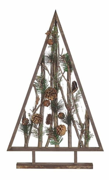LED dekorace vánoční stromek Sioned (tmavé dřevo)