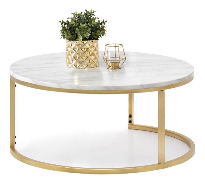 Konferenční stolek Kolja Stolek Xl (béžová + zlatá)