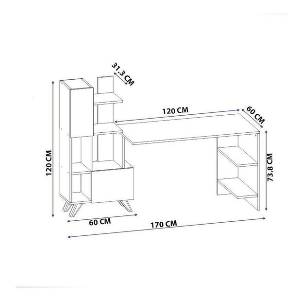 PC stolek Allisa (bílá + ořech) *výprodej