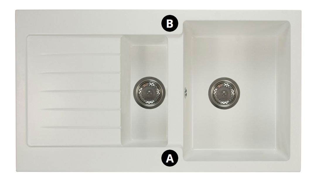 Kuchyňský dřez Altava (béžová) (se 2 otvory pro baterii) (L)