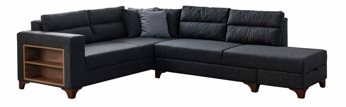 Rohová sedačka Puffyna (antracit) (P)