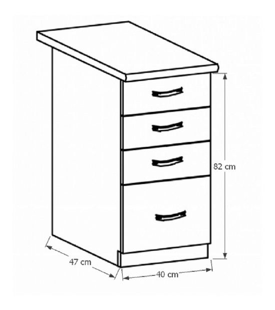 Dolní kuchyňská skříňka D40S4 Sillina (ořech milano)