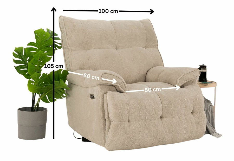 Polohovatelné křeslo Softol (krémová)