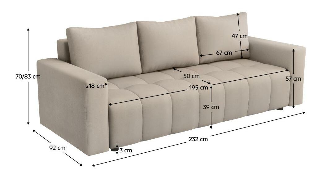 Pohovka Malik (sivobéžová)