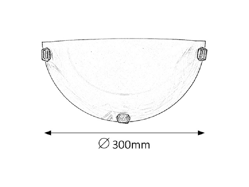 Nástěnné svítidlo Alabastro 3003 (rýžové kamenné sklo + bronzové úchytky)