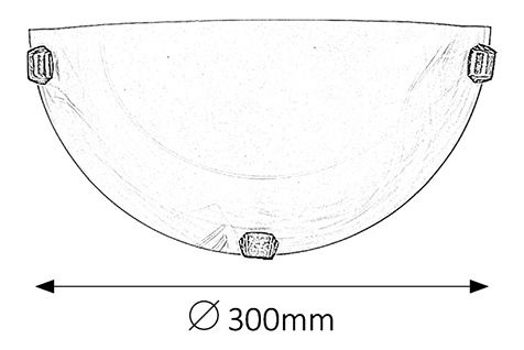 Nástěnné svítidlo Alabastro 3003 (rýžové kamenné sklo + bronzové úchytky)