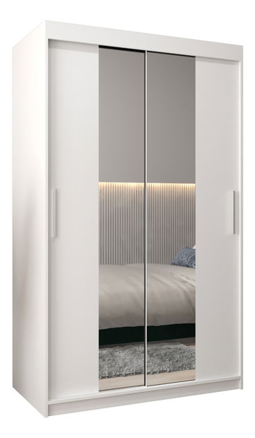 Šatní skříň 120 cm Toki 1 (Bílá matná + Bílá matná)