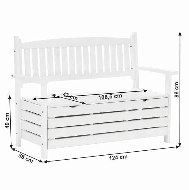 Zahradní lavička 124 cm Dina (bílá)