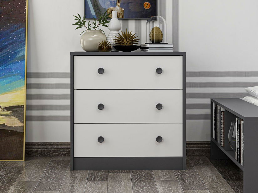 Komoda Live (antracit + bílá)