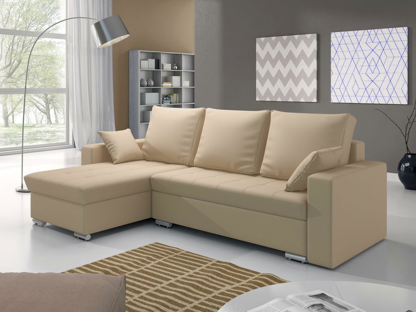 Rohová sedací souprava Valmero (béžová) (L)