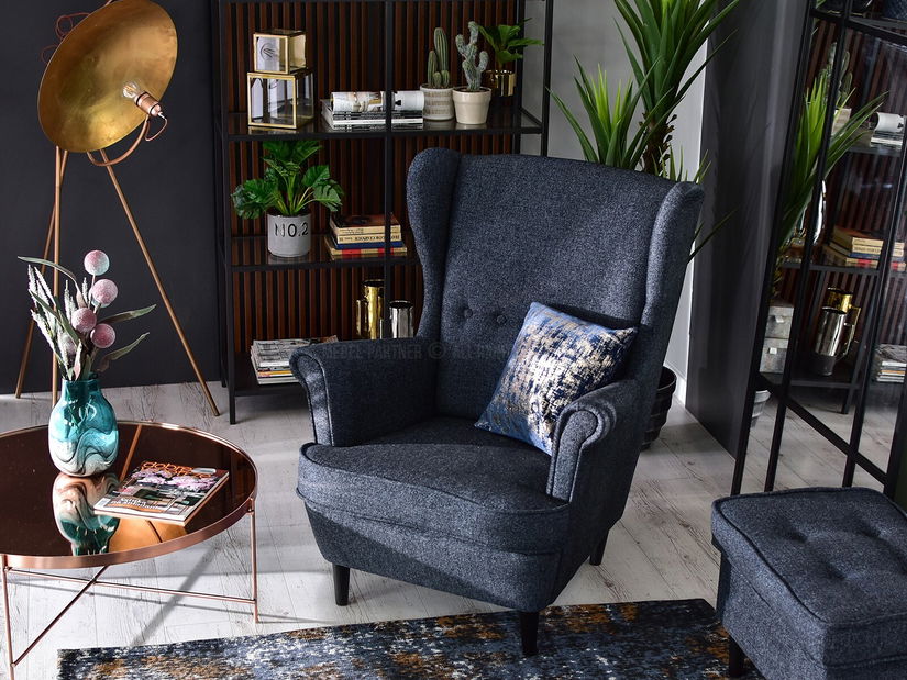 Křeslo ušák Margis (šedá)