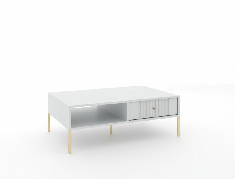 Konferenční stolek Isae 2S (bílá + zlatá)
