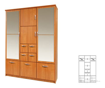 Šatní skříň Balintore 150 (se zrcadlem)