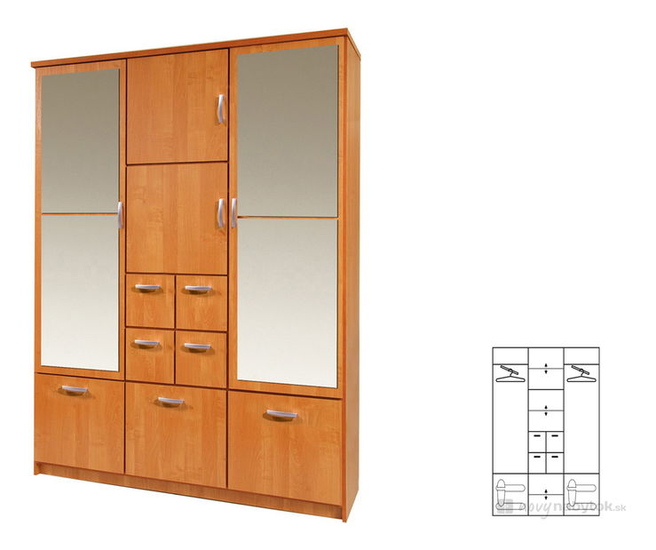 Šatní skříň Balintore 150 (se zrcadlem)