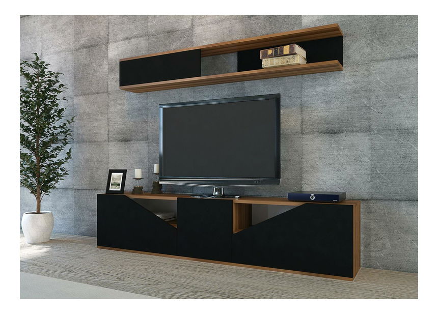 Obývací stěna Tupac (ořech + černá)