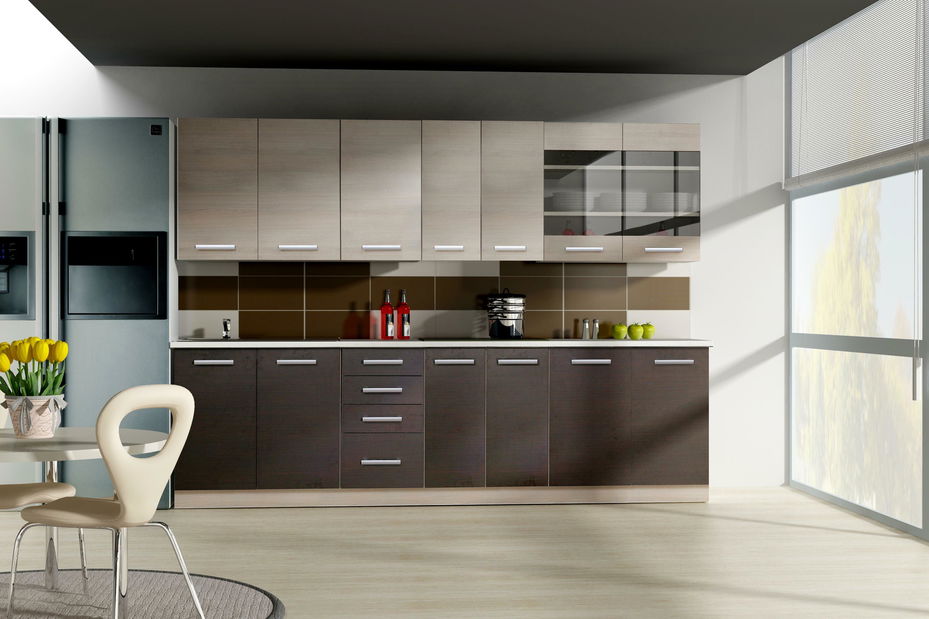 Kuchyně Chasma 1 (dub ferrara + tmavé dřevo)