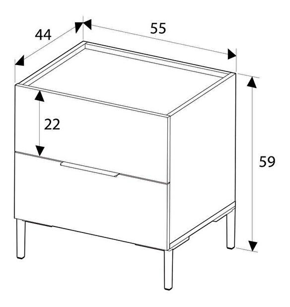 Noční stolek Kiran 1 (bílá)