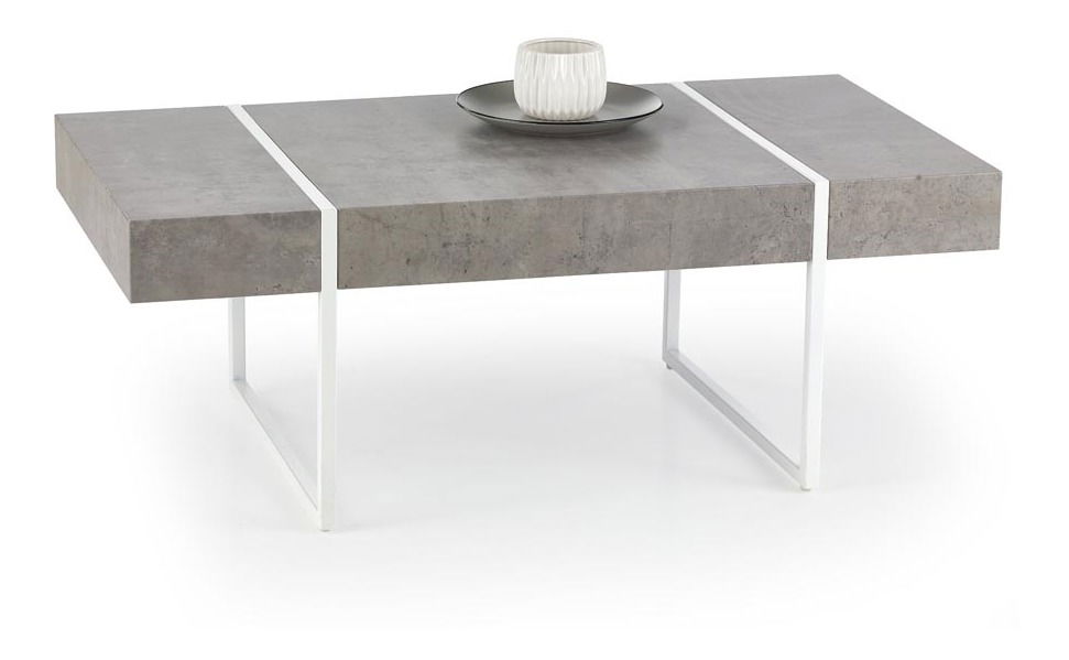 Konferenční stolek Temika (beton + bílá)